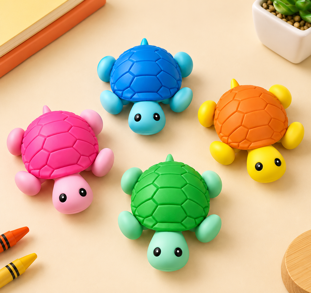 Cute Turtle-Shaped Eraser – Kawaii Animal Stationery